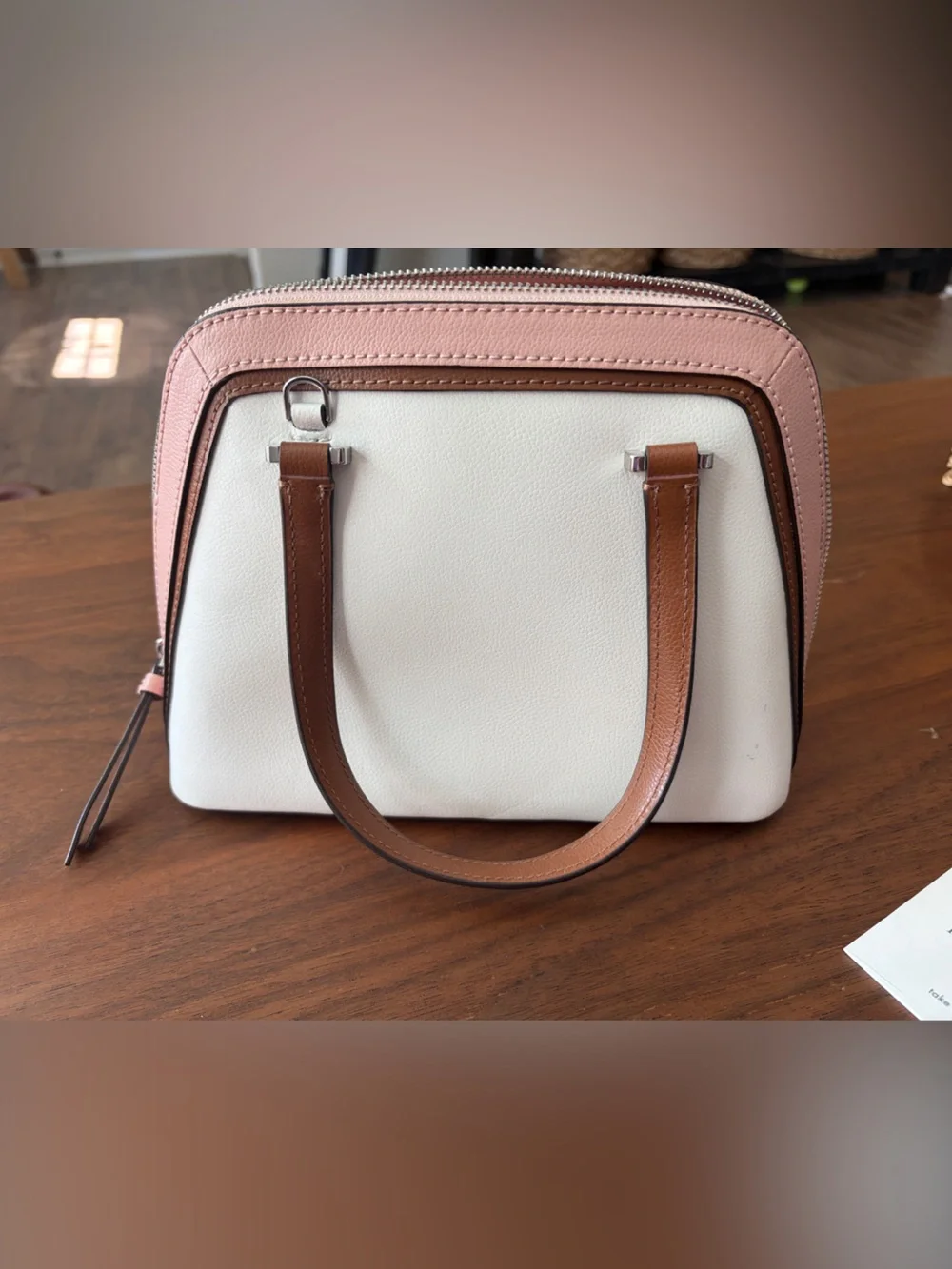 kate spade Pink, Cream & Brown Mini Satchel